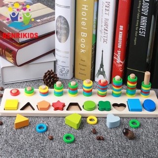 Giáo Cụ Montessori Học Đếm Bậc Thang 10 Cột Tính Hình Khối