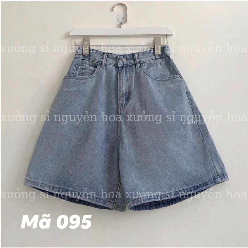 Quần Jean Lửng Ngố Cạp Cao Ống Rộng Tôn Dáng Phong Cách Trẻ trung Năng Động Xưởng Sỉ Nguyễn Hoa