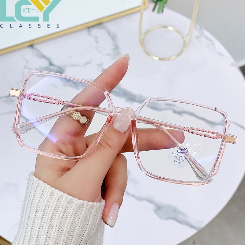 Kính Chống Ánh Sáng Xanh Hình Vuông Thời Trang Hàn Quốc 2022