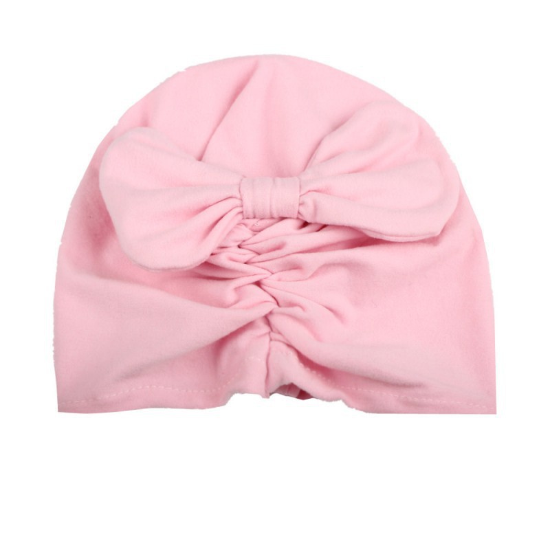 Nón trùm màu trơn thắt nơ xinh xắn cho bé gái