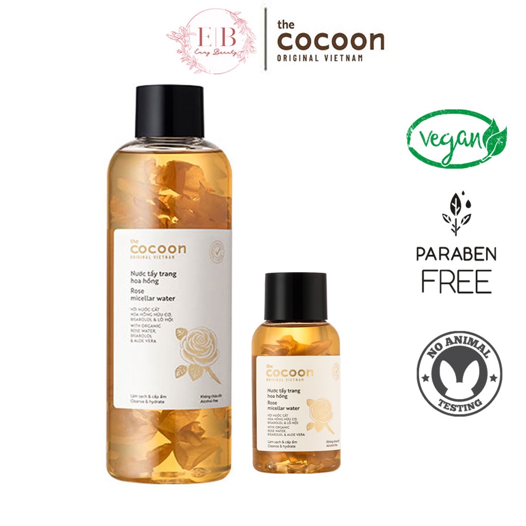 Nước Tẩy Trang Hoa Hồng Cocoon 140ml - 500ml Rose Micellar Water