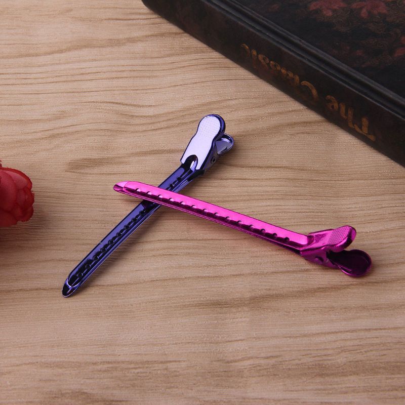 Set 12 Kẹp Mỏ Vịt Bằng Kim Loại Chuyên Dụng Cho Salon Làm Tóc YOUYO