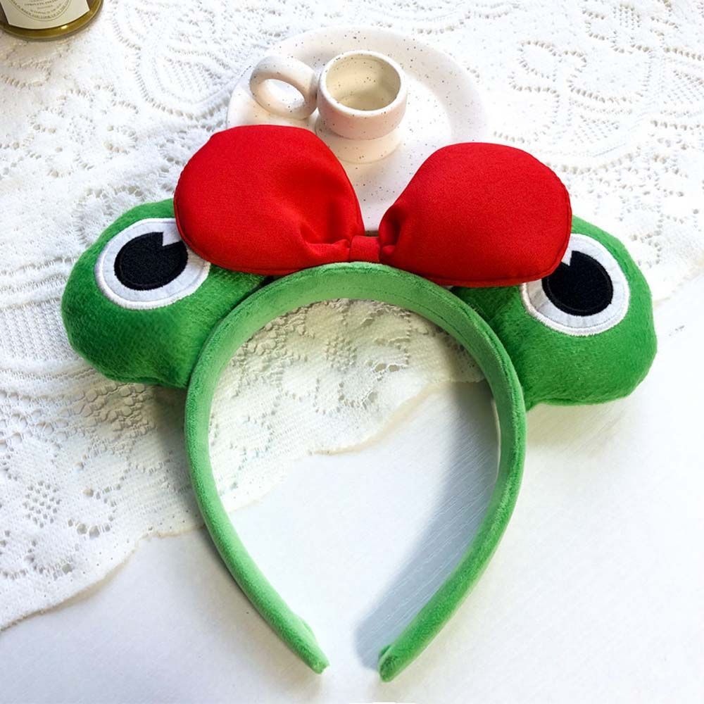 Băng Đô Cài Tóc Vải Bông Đính Nơ Họa Tiết Chuột Minnie Dễ Thương Cho Nữ