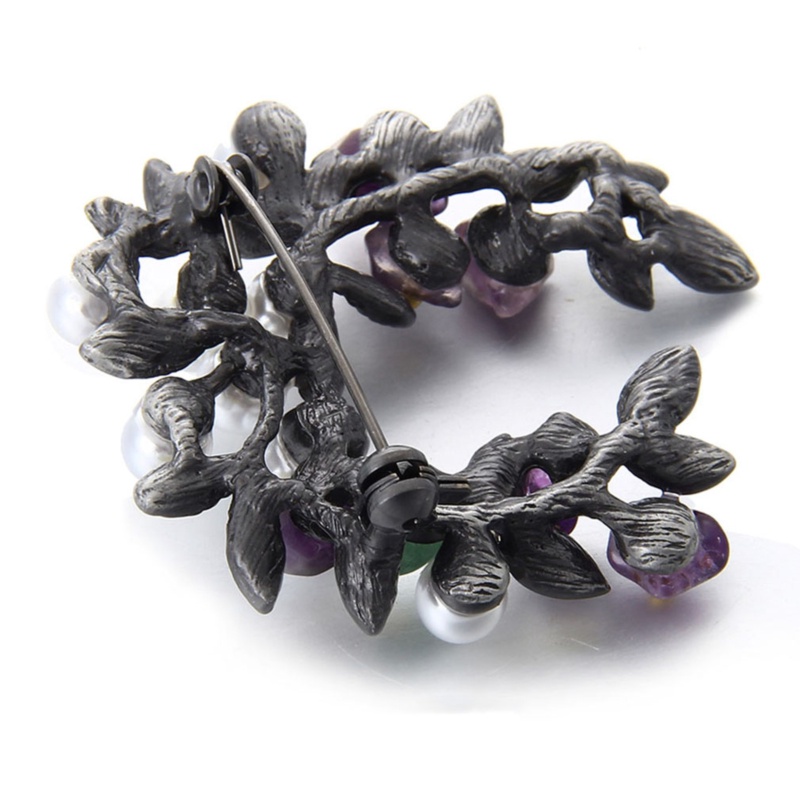 1 Trâm Cài Áo Hình Chiếc Lá Đính Đá Tự Nhiên Nhiều Màu