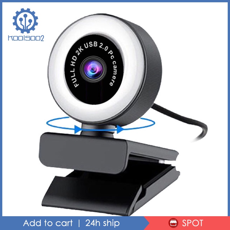 Webcam mini có đèn và mic 1080P/2K/5MP