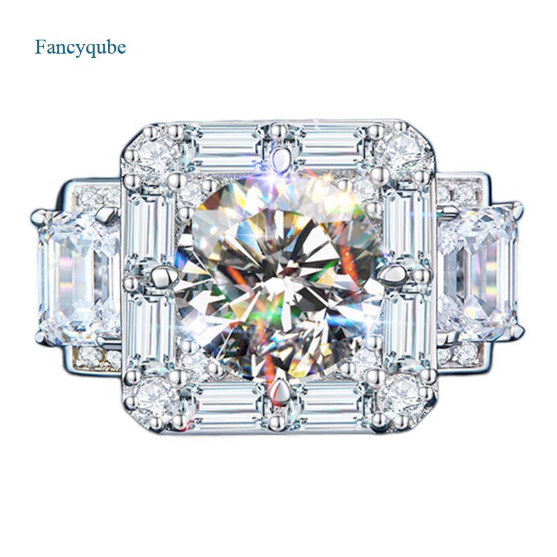 Nhẫn đính đá zircon nhiều màu sắc phong cách cho nữ