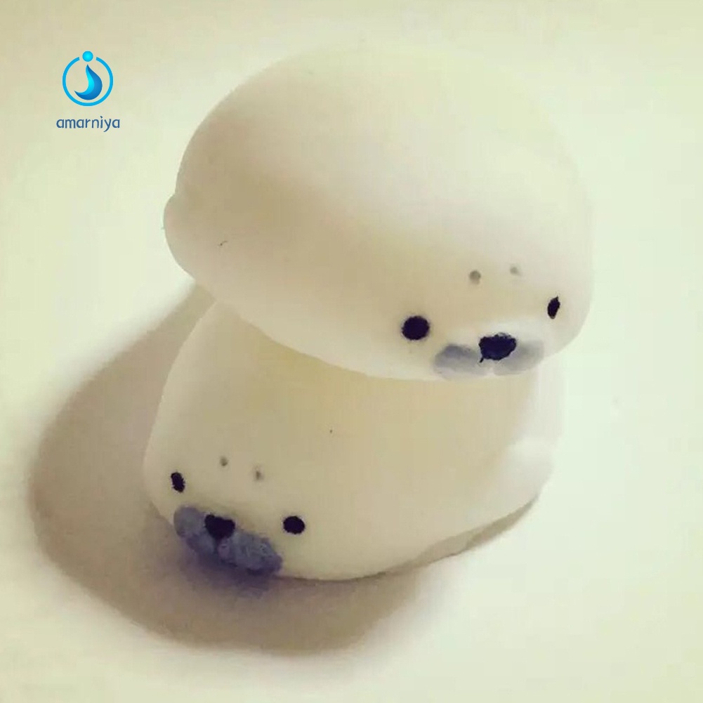 Đồ chơi nắn bóp đàn hồi giảm stress hình hải cẩu màu trắng dễ thương