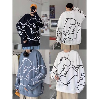 Áo Sweater Form Rộng Nỉ Hoạ Tiết Khủng Long Tay Dài Ulzzang Hot ( Ảnh Thật+ Hàng Sẵn)