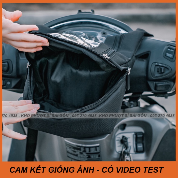 Kho Sỉ SG - Túi Grab ngang form Tam's đựng điện thoại cảm ứng được dùng chạy GoViet - Grab - Túi treo đầu xe máy