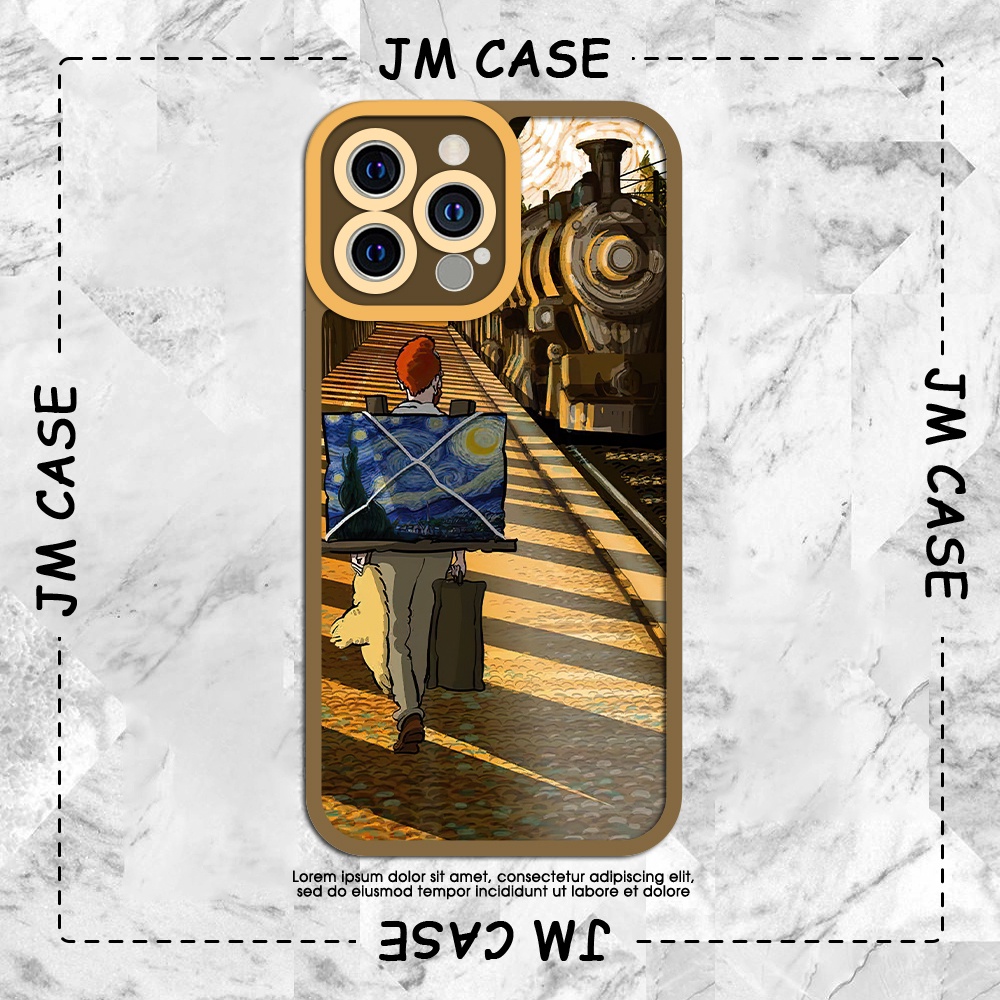 Ốp lưng iphone cạnh vuông JM CASE Vincent Van Gogh đêm đầy sao phong cách retro 6/6pl/6s/6spl/7/7pl/8/8pl/x/xs/11/12/13/
