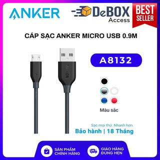 Cáp sạc ANKER PowerLine Micro USB dài 0.9m - A8132 Bảo hành 18T chính hãng