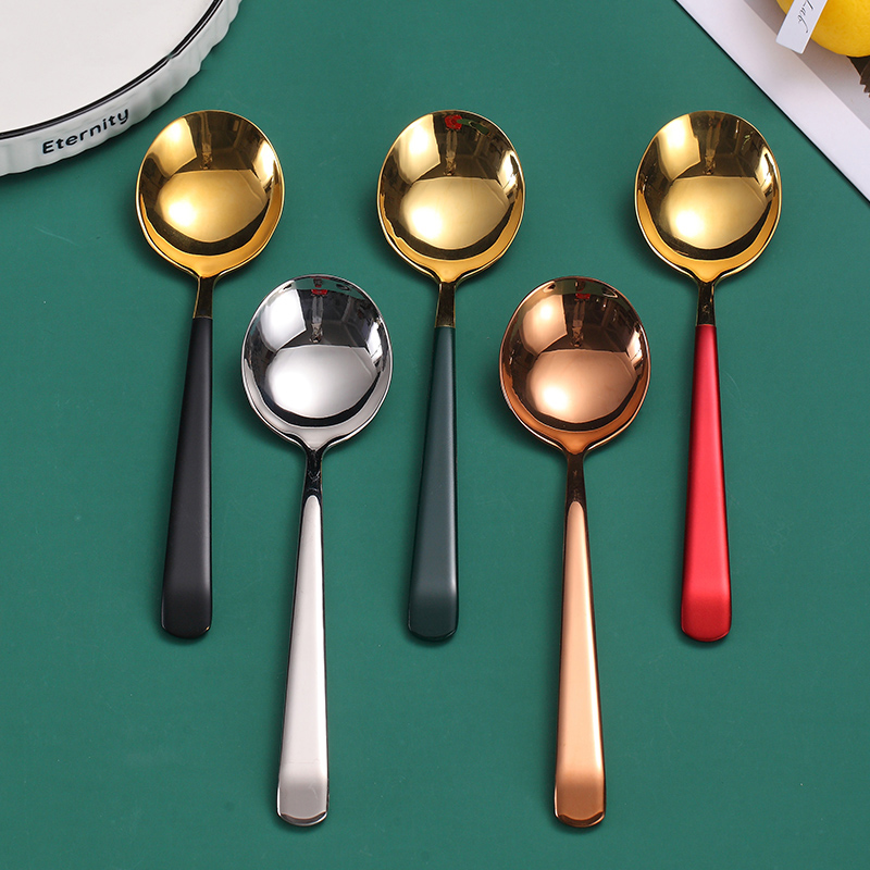 Muỗng Múc Canh Bằng Thép Không Gỉ Nhiều Màu Tiện Dụng