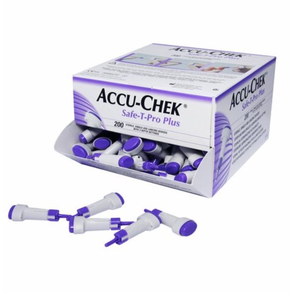 [Chính Hãng] Hộp 200 cây kim lấy máu AccuChek SafeTPro Plus Không cần sử dụng bút