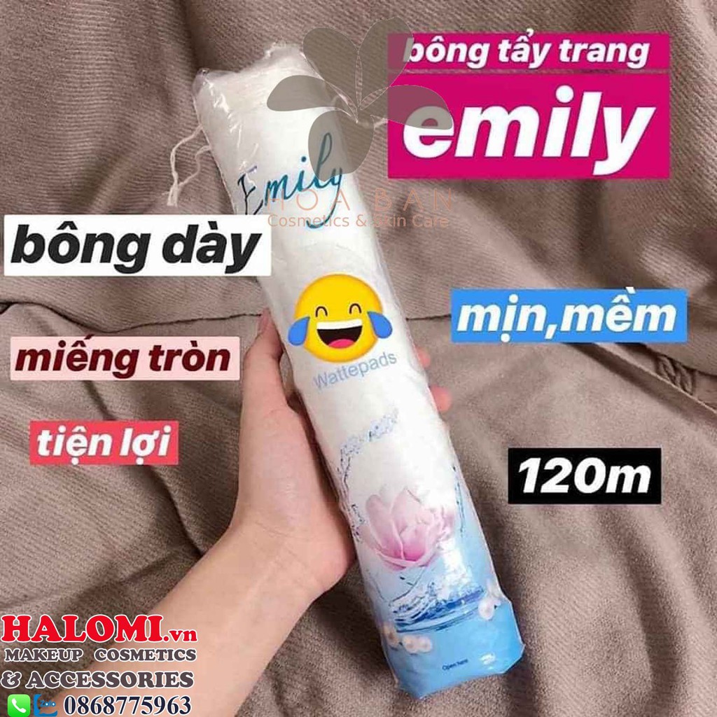 Bông tẩy trang Emily 120 miếng Đức chính hãng siêu mềm siêu thấm