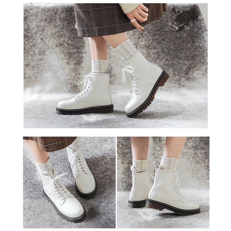 Dr boots - Boots da bò nữ kiểu dáng quân đội