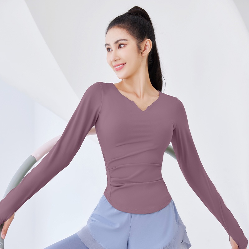 Áo Thun Thể Thao Tay Dài Ôm Dáng Chất Liệu Khô Thoáng Nhanh Thời Trang Cho Nữ