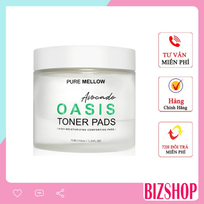 Miếng tẩy trang 3 trong 1 Oasis Toner Pads Pure Mellow nhập khẩu chính hãng Hàn Quốc 70 miếng