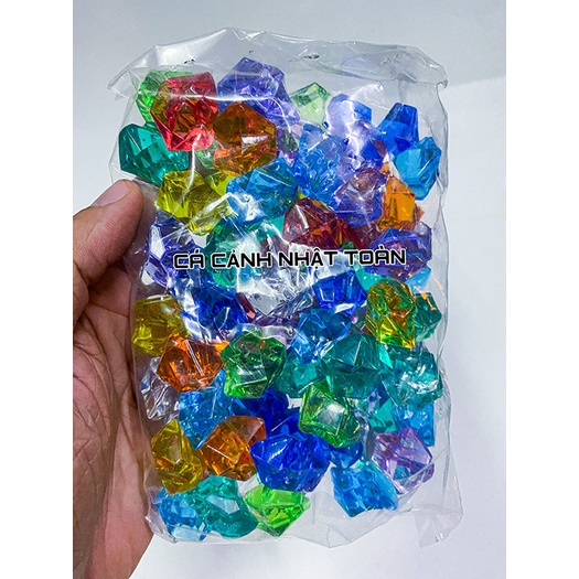 1 BỊCH ĐÁ NHỰA NGÔI SAO ĐỦ MÀU TRANG TRÍ HỒ CÁ NON BỘ VIÊN NHỎ 200G