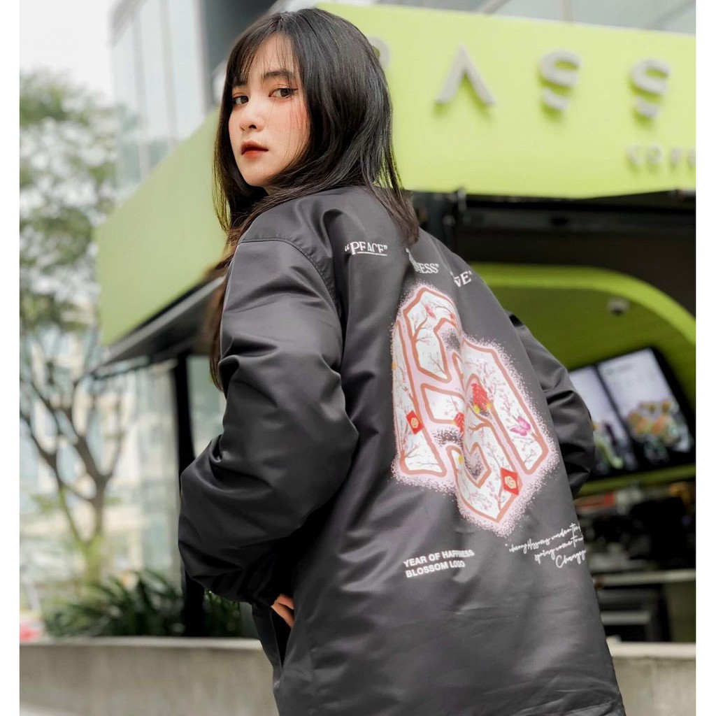 [FREE SHIP]_Áo khoác dù nam nữ vải dù 2 lớp SWE HOA ANH ĐÀO kiểu Bomber cao cấp_FASHIONNEWW