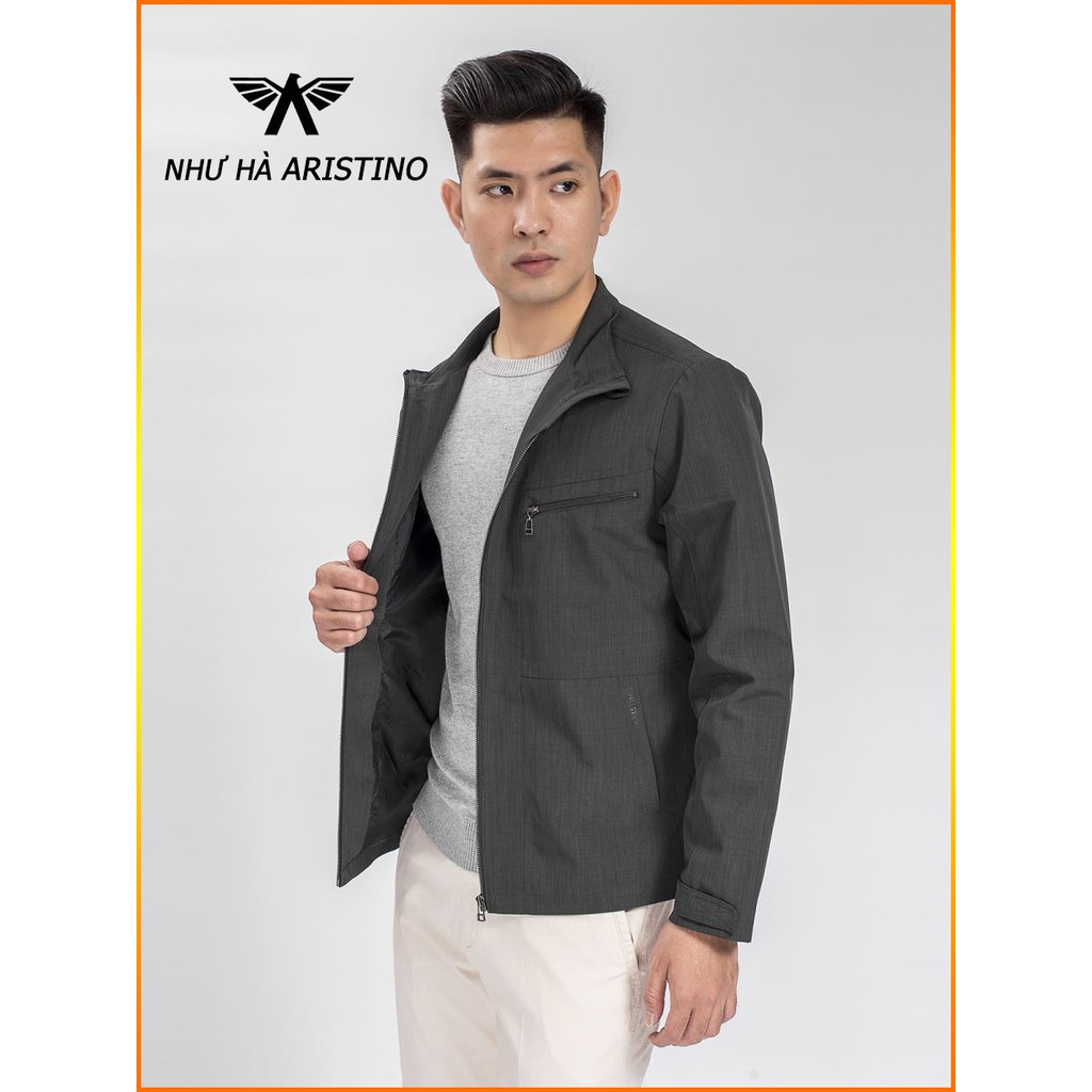 Áo Khoác Cổ Bẻ Aristino AJK001w8 Màu Xám 214 Regular có XL