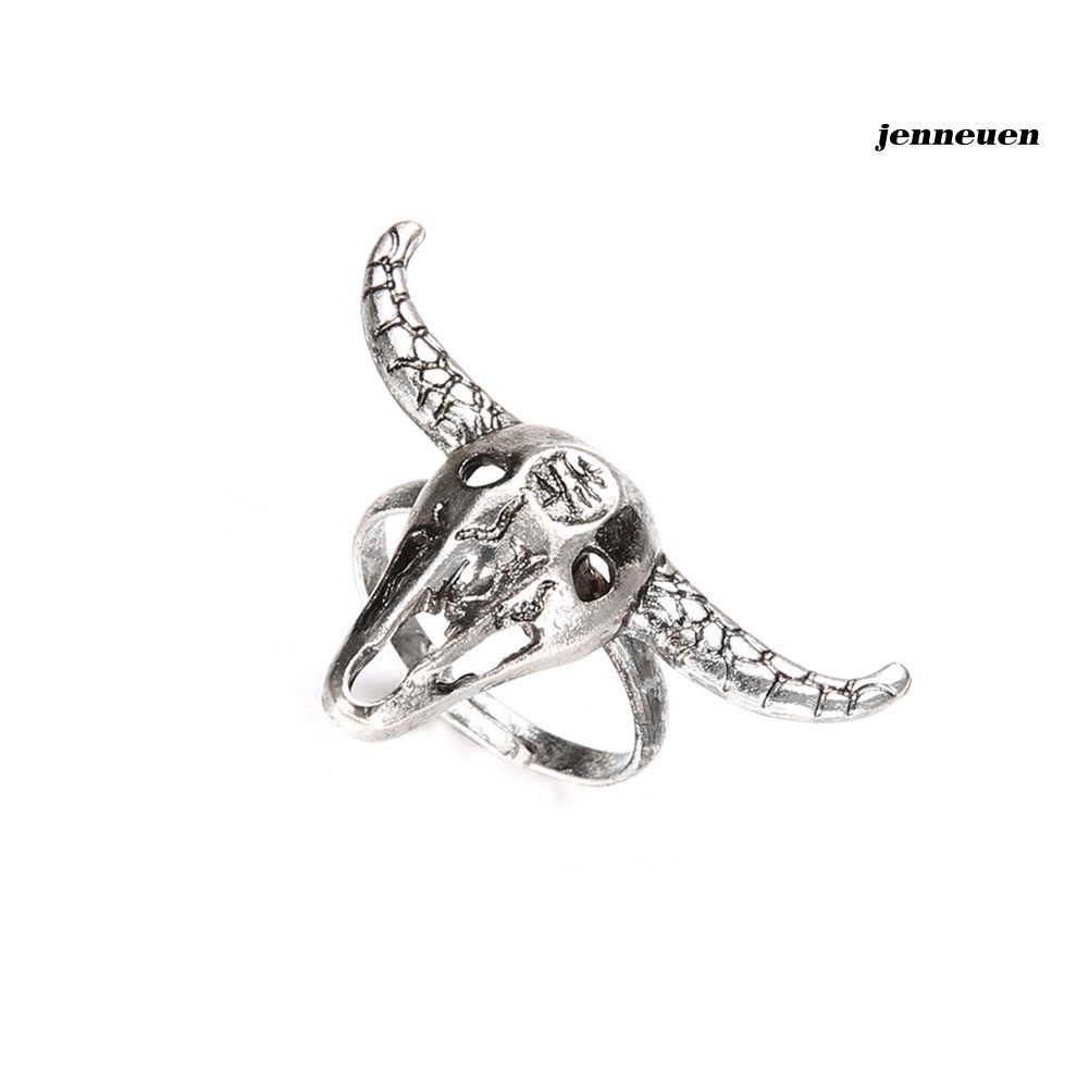 Nhẫn Hở Hình Đầu Lâu Bò Sữa Phong Cách Vintage Cho Nam Và Nữ