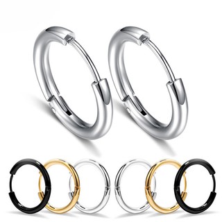 Bông tai nam inox khoen tròn 16mm thời trang Hàn quốc (2 chiếc)