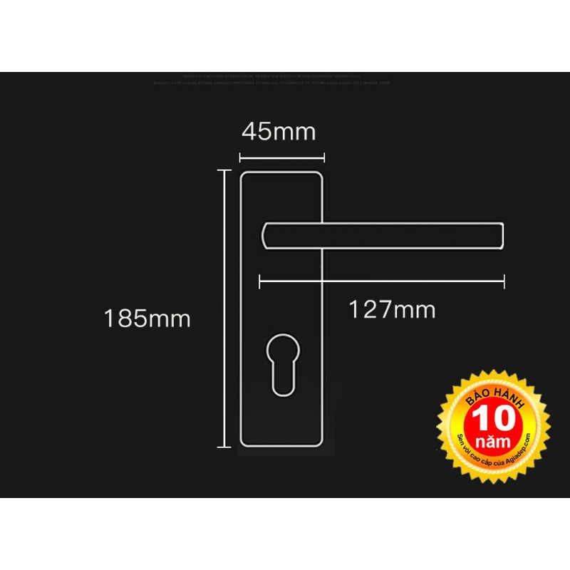 Khóa cửa tay nắm thép không gỉ - Nhập khẩu cao cấp (màu đen)