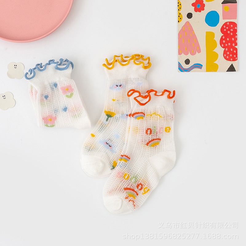 Set 3 Đôi Vớ Cotton Dễ Thương Cho Bé Gái