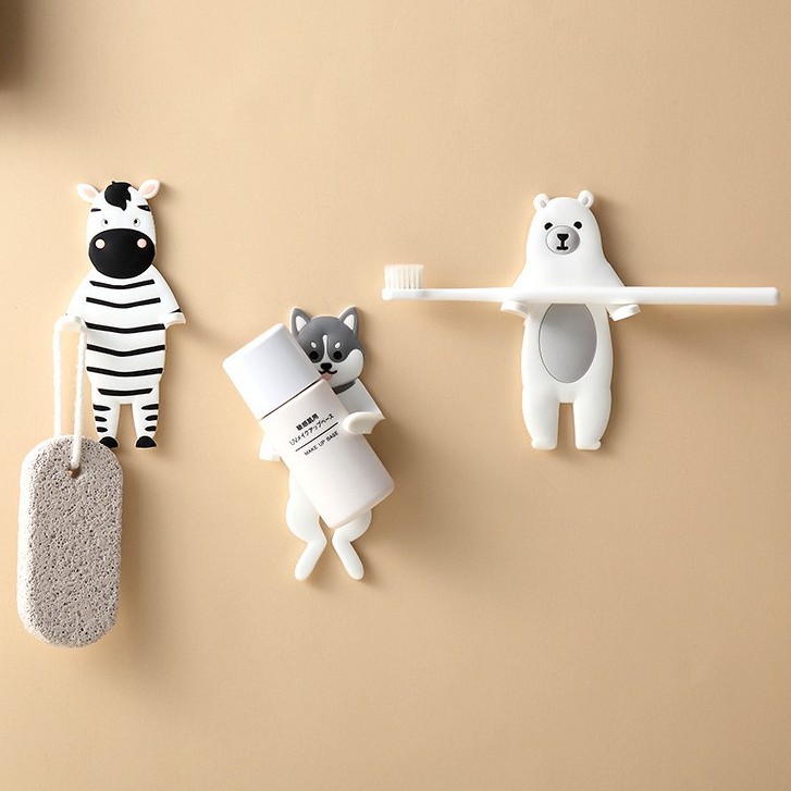 Móc treo đồ dán tường đa năng hình con vật xinh xắn đáng yêu
