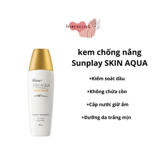 Kem chống nắng Sunplay Skin Aqua Clear White dưỡng da trắng mịn SPF50+, PA++++
