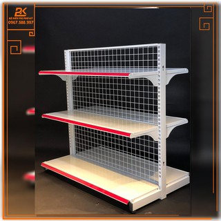 Kệ Siêu Thị Đôi ( 2 Mặt) Dài 120 Rộng 70 Cao 120 x 3 Tầng