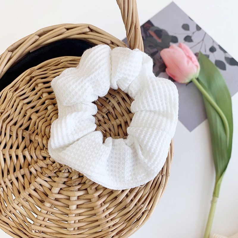 Dây Buộc Tóc Vải Scrunchies, Dây Cột Tóc Vải Trơn Nhiều Màu Xinh ắn, Phong Cách Hàn Quốc