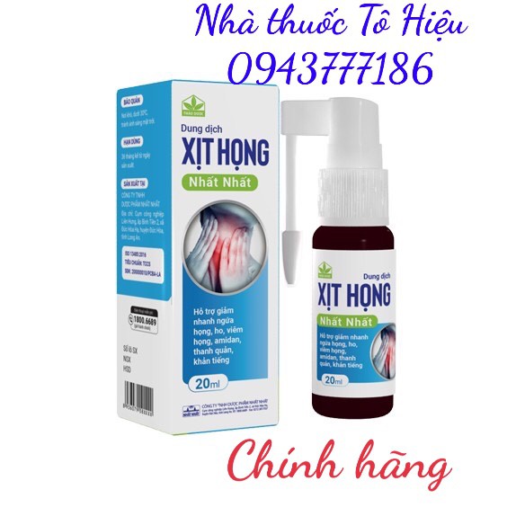 Dung Dịch Xịt Họng Nhất Nhất 20ml - Hỗ trợ làm giảm nhanh viêm họng, ho, khản tiếng