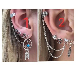 Set khuyên tai 4 món dáng kiểu dáng retro ord ulzzang