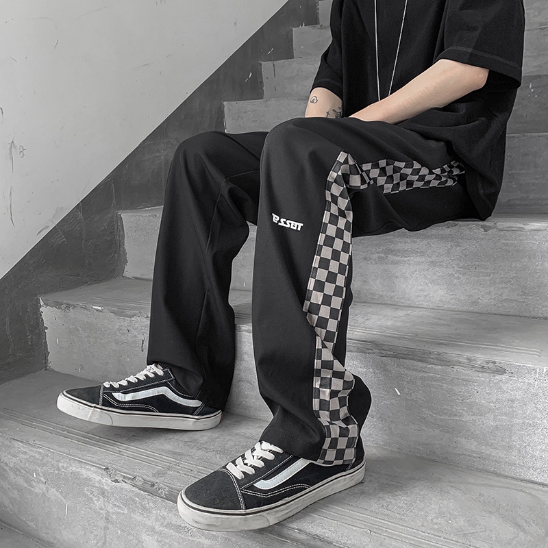 Quần ống rộng phối dây rút phong cách hip hop cá tính cho nam