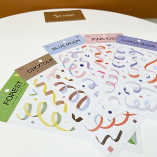 Sticker Confetti ruy băng nhiều màu