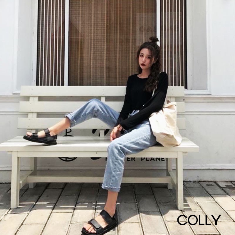 Áo croptop nữ trơn dài tay thun da cá mềm mại bao xinh - CRT01