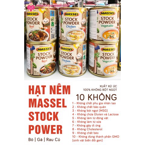 Nêm Massel Stock Úc hộp 168G (Date 2022)