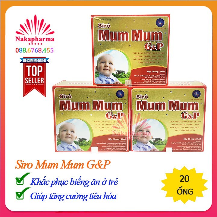Siro Mum Mum G&P (Siro Ăn Ngon Tiêu Hóa Khỏe Gold mẫu mới) - Giúp tăng cường hấp thu dinh dưỡng, giảm biếng ăn