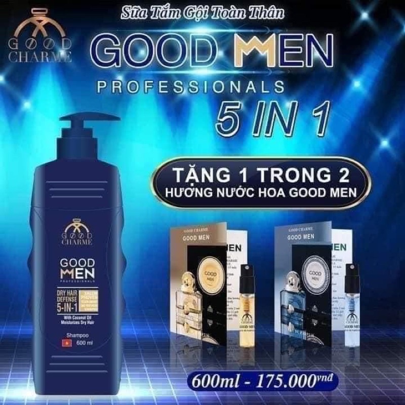 [Chính Hãng] Sữa Tắm Gội Nam Toàn Thân 5in1 600ml  [TẶNG NƯỚC HOA 3ML] | BigBuy360 - bigbuy360.vn