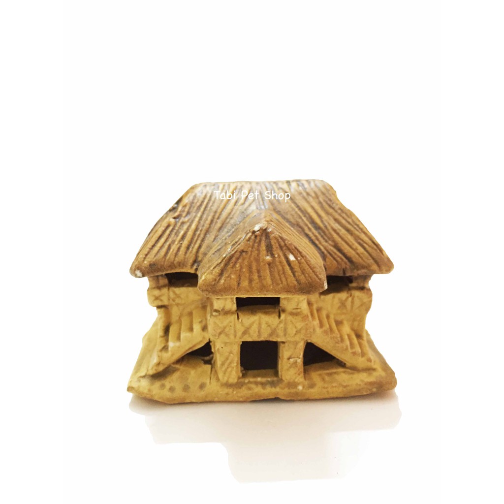 [NHẬN QUÀ KHI MUA ĐƠN 39K] [Tiểu Cảnh] Nhà Lá Nhỏ Trang Trí Hồ Cá Size 7x5x5