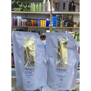 [Mẫu mới] Cặp thuốc duỗi / uốn tóc L'Oreal XTenso Oleo Shape Smoothing Cream 480ml dành cho tóc yếu