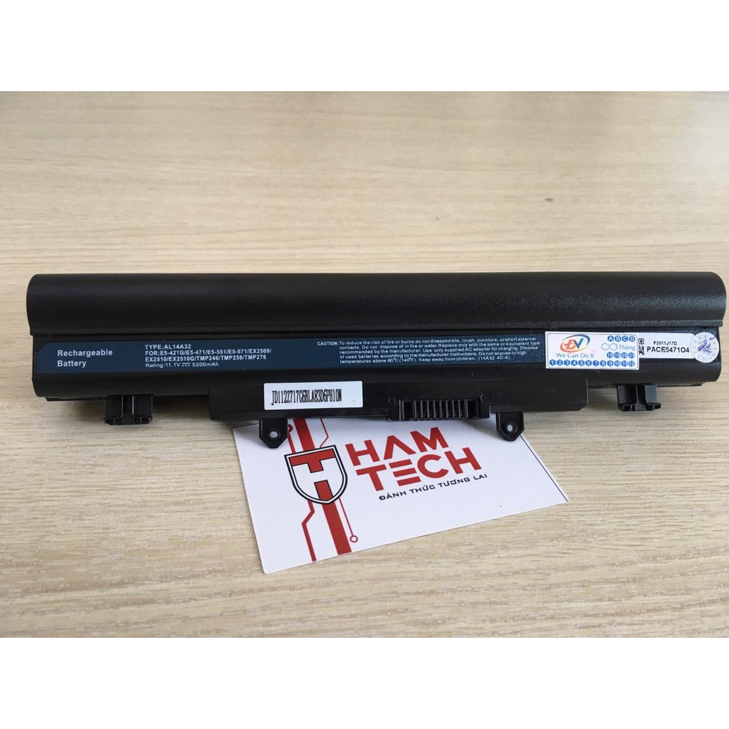 PIN LAPTOP ACER Aspire E5-411, E5-421, E5-471, E5-472, E5-551, E5-571, E5-572, AL14A32 - 6 CELL