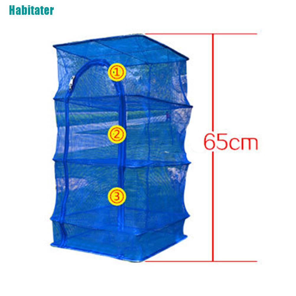 [Habitater] Lồng Lưới Treo 3 Tầng Phơi Khô Thức Ăn Khô Cá Chén Ngoài Trời