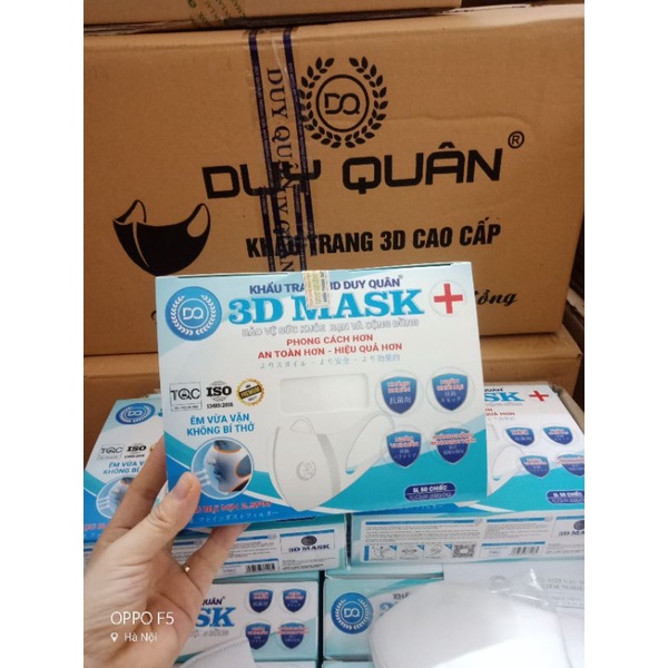 (3d mask) Hộp khẩu trang 3d mask chính hãng Duy Quân trắng 50 cái