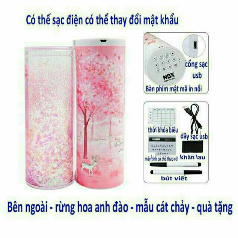 Hộp đựng bút có khóa mật khẩu dễ thương cho nam/nữ Hộp bút đa năng có mật khẩu NBX