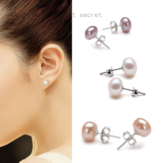 Khuyên Tai Ngọc Trai Tự Nhiên Nhiều Màu 7-8mm