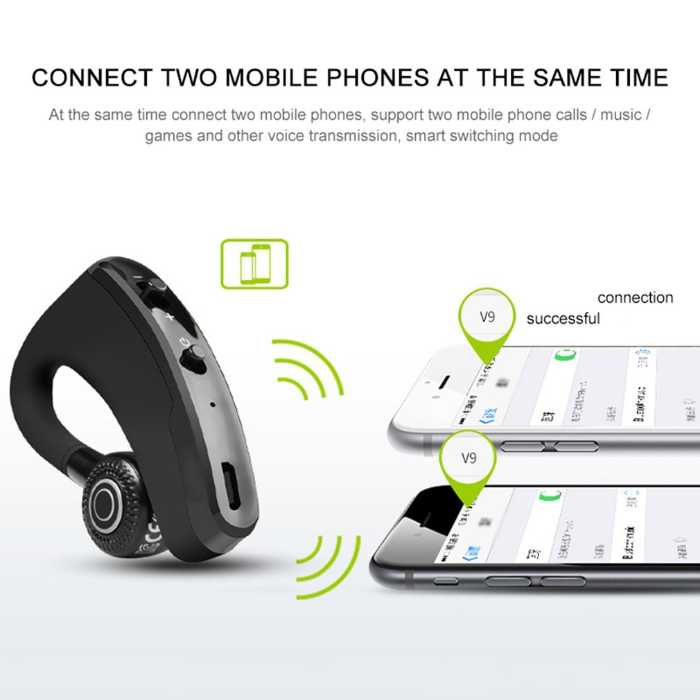 Ele】⚡⚡Tai nghe V9 Bluetooth 5.0 tích hợp micro mang lại chế độ rảnh tay tiện dụng