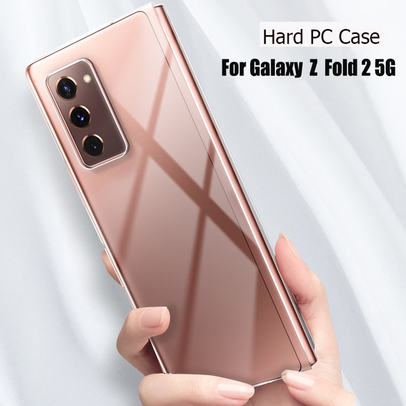 Samsung Galaxy Z Fold 2 5G Case Transparent Hard PC Cover For Galaxy Z Flip Galaxy Fold 5G Folding Mobile Phone Front+Back Protective Case