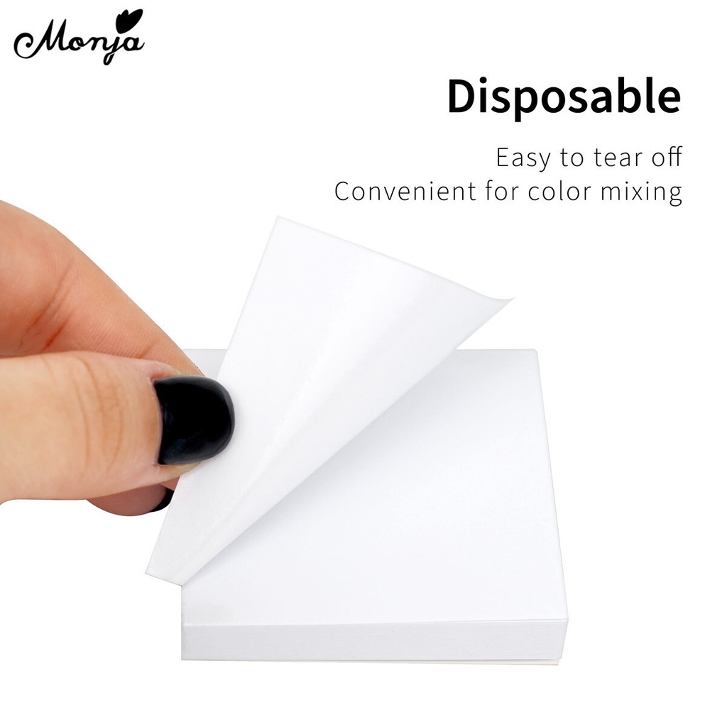 MONJA  50 Tờ giấy dùng một lần chống nước dùng để pha màu sơn móng tay